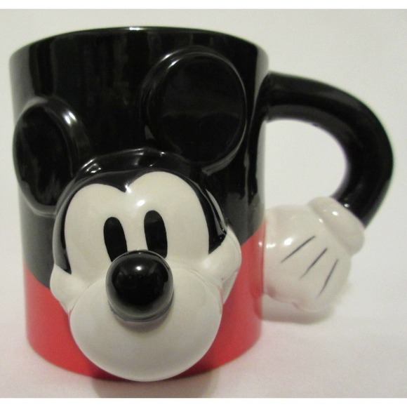 Other - The Disney Store Mickey Mouse Large Mug Cup Coffee Tea 3D Red Black Collectable